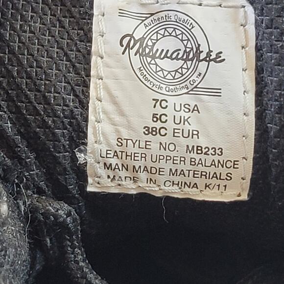Milwaukee Motorcycle Men's Black Road Captain Boots SZ 7 - Picture 11 of 11